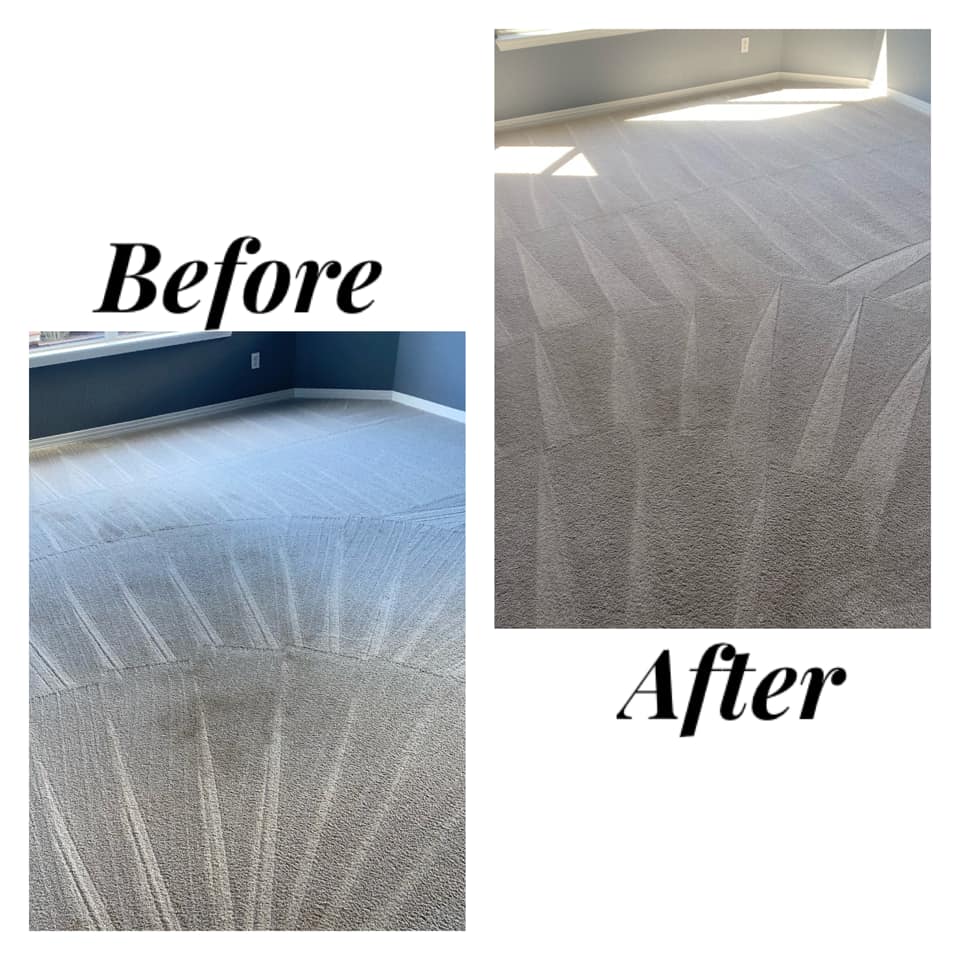 Bedroom carpet before and after professional deep clean